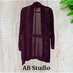 AB STUDIO OPEN TUNIC CARDIGAN SWEATER - LARGE